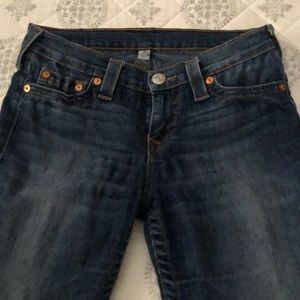 True Religion low-rise slim fit soft-fade jeans - size 28 fit